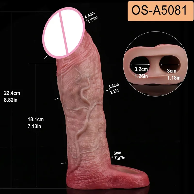 Close Head Realistic Penis Sleeve Sex Toys for Men Delay Ejaculation Dick Extender For Couples Sex Pleasure Sexshop