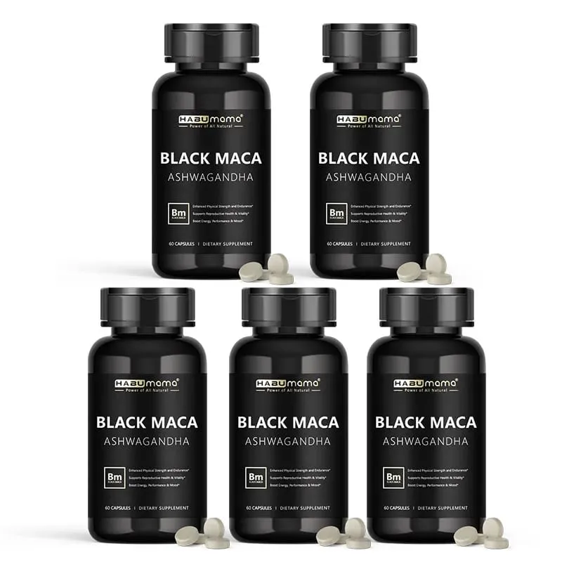 Organic Black Maca -60 Tablets 100% Pure Non-GMO Υποστηρίζει την αναπαραγωγική υγεία Φυσικό Energizer Stamina Enhancer Performance