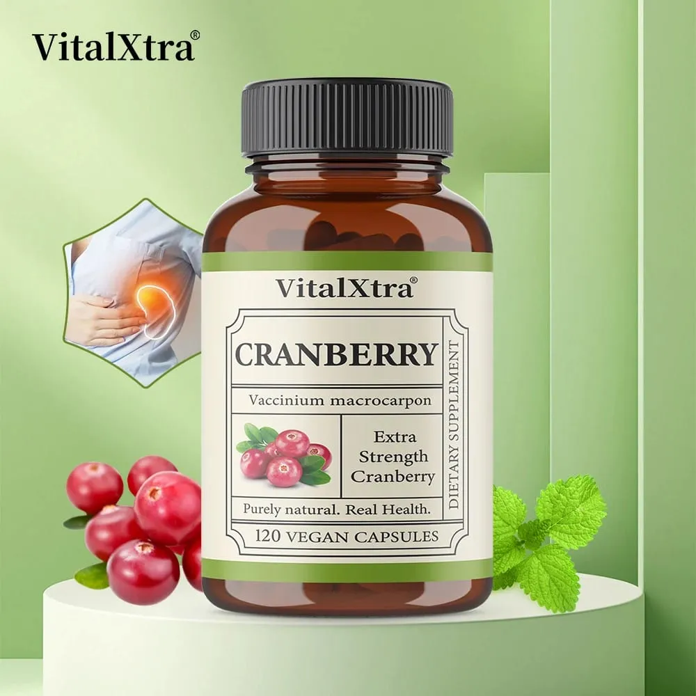 Κάψουλες Cranberry Extra Strength - 12 500 mg φρέσκα κράνμπερι ανά κάψουλα Βελτιστοποιεί την υγεία του ουροποιητικού συστήματος - Vegan — image 2