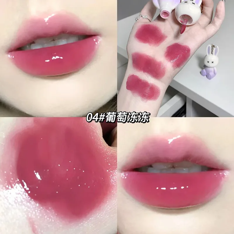 Cute Rabbit Mirror Lip Glaze Keychain Lipstick Αδιάβροχο Lip Gloss μακράς διαρκείας Αντικολλητικό Cup Γυναικείο Lip Glaze Cosmetic 6 Χρώματα — image 7