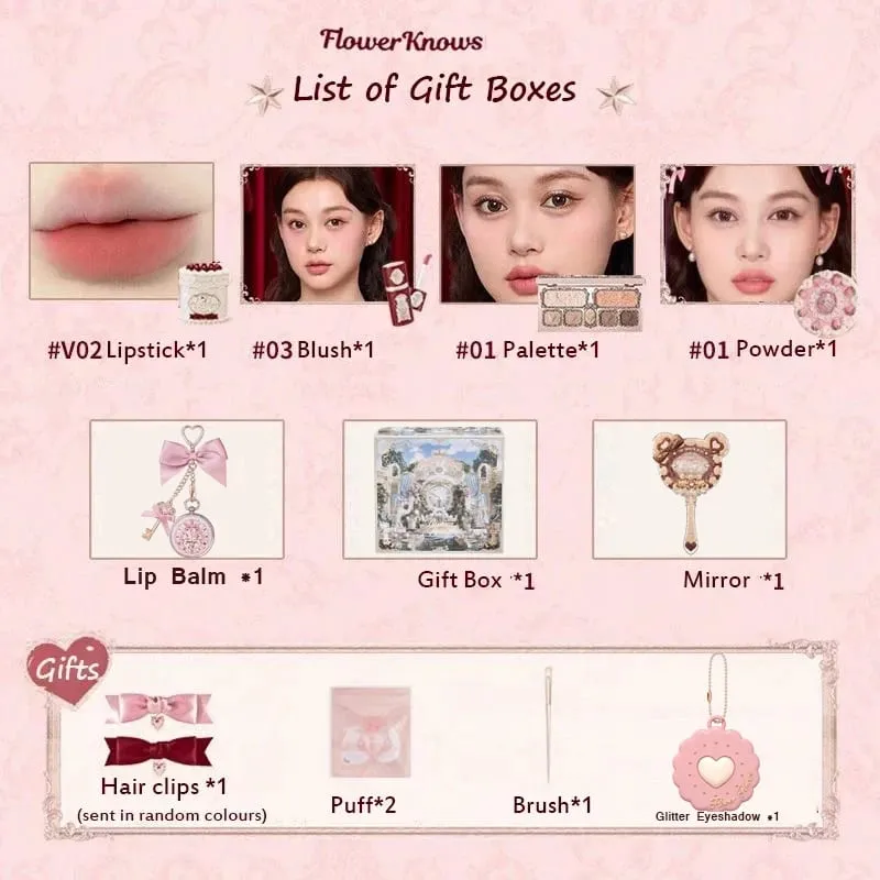 Flower Knows Strawberry Cupid Box Συλλογή Μακιγιάζ Σετ Καλλυντικά Πλήρες σετ Παλέτα Pressed Powder Blush Lipstick Κουτί δώρου — image 6
