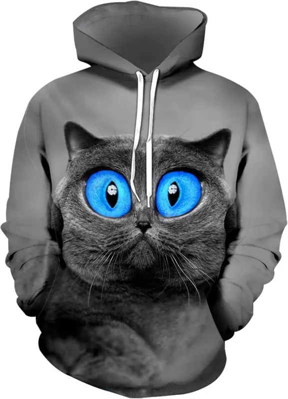 Sudaderas con capucha gráficas para hombre Sudadera con capucha unisex con estampado novedoso, sudadera con estampado 3D y bolsillo, sudadera con capucha gráfica cálida de manga larga Me