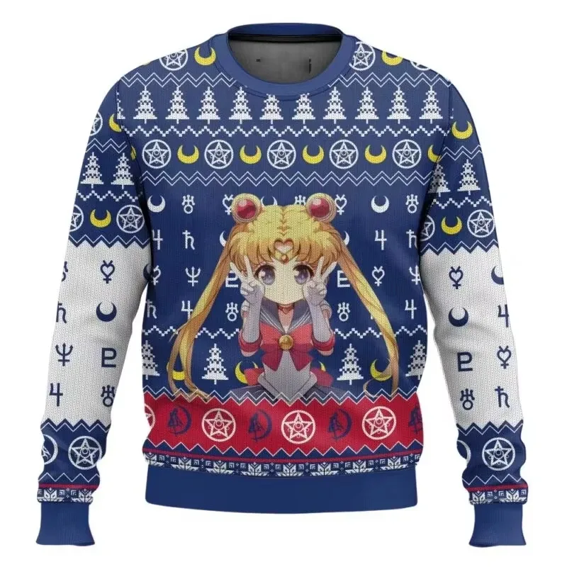Sailor moon natal feio camisola anime 3d moletom topos outono e inverno cosplay papai noel pulôver dos diseños animados suétere — image 12
