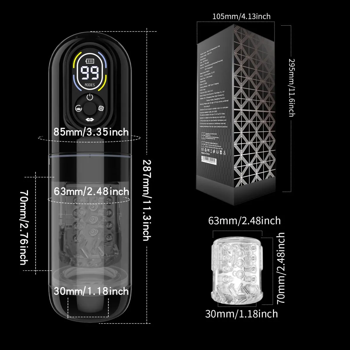 Automatic Male Masturbator Penis Pump Thrusting Rotating 9 Vibrating Sucking Licking Mode Visual LCD Pocket Pussy Adult Sex Toys