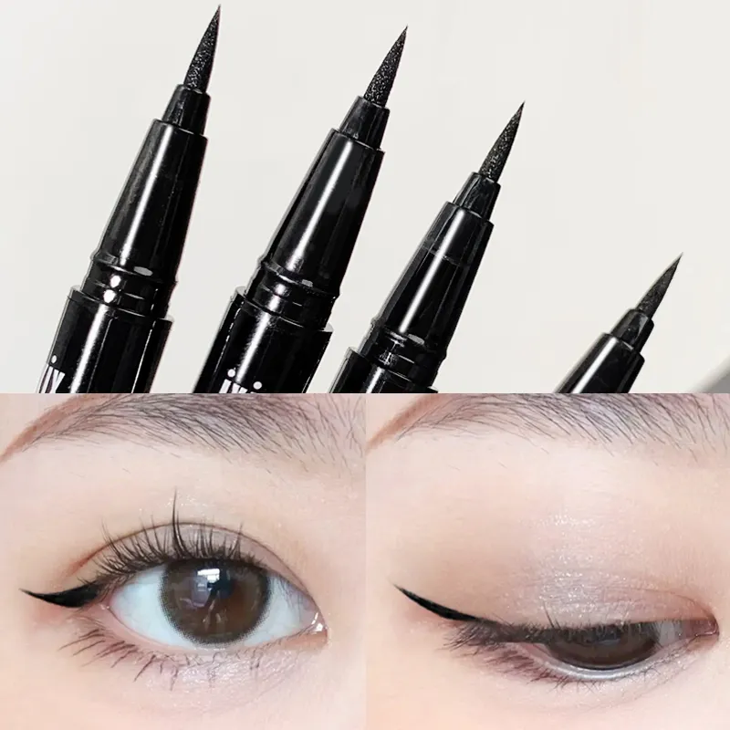 Υγρό eyeliner ματιών 2 χρωμάτων Αδιάβροχο και μη ξεθωριασμένο Εργαλεία μακιγιάζ ομορφιάς Quick Dry Non Halo Dye Eyeliner