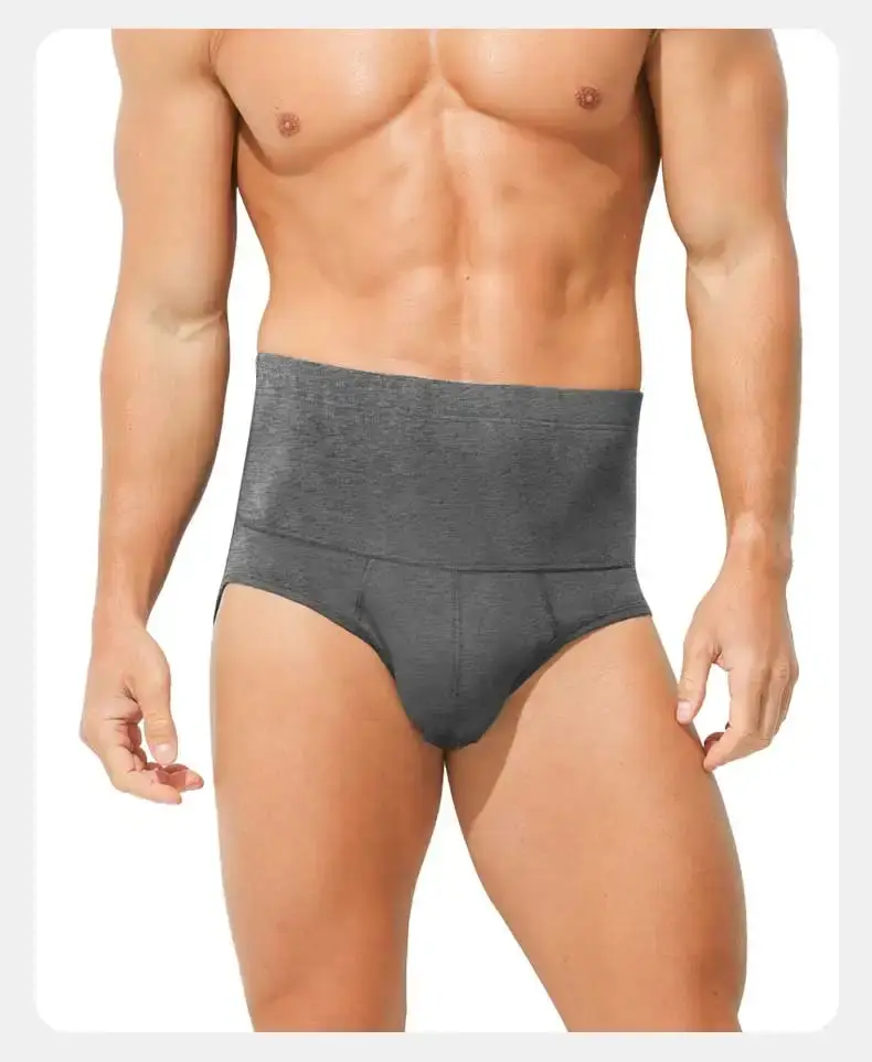 Men's cotton underpants, high-waisted, slimming, waist-protecting, enhanced warmth, short underpants for overweight sportswear — image 14