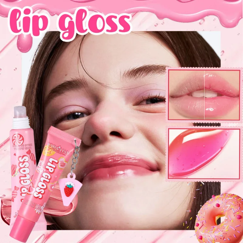 Random 1 Piece Sweet Pendant Lip Gloss Hydrating Plump Lip Oil Διαφανές γυαλιστερό Lip Gloss Χαριτωμένο καλλυντικό για καθημερινή περιποίηση χειλιών — image 2