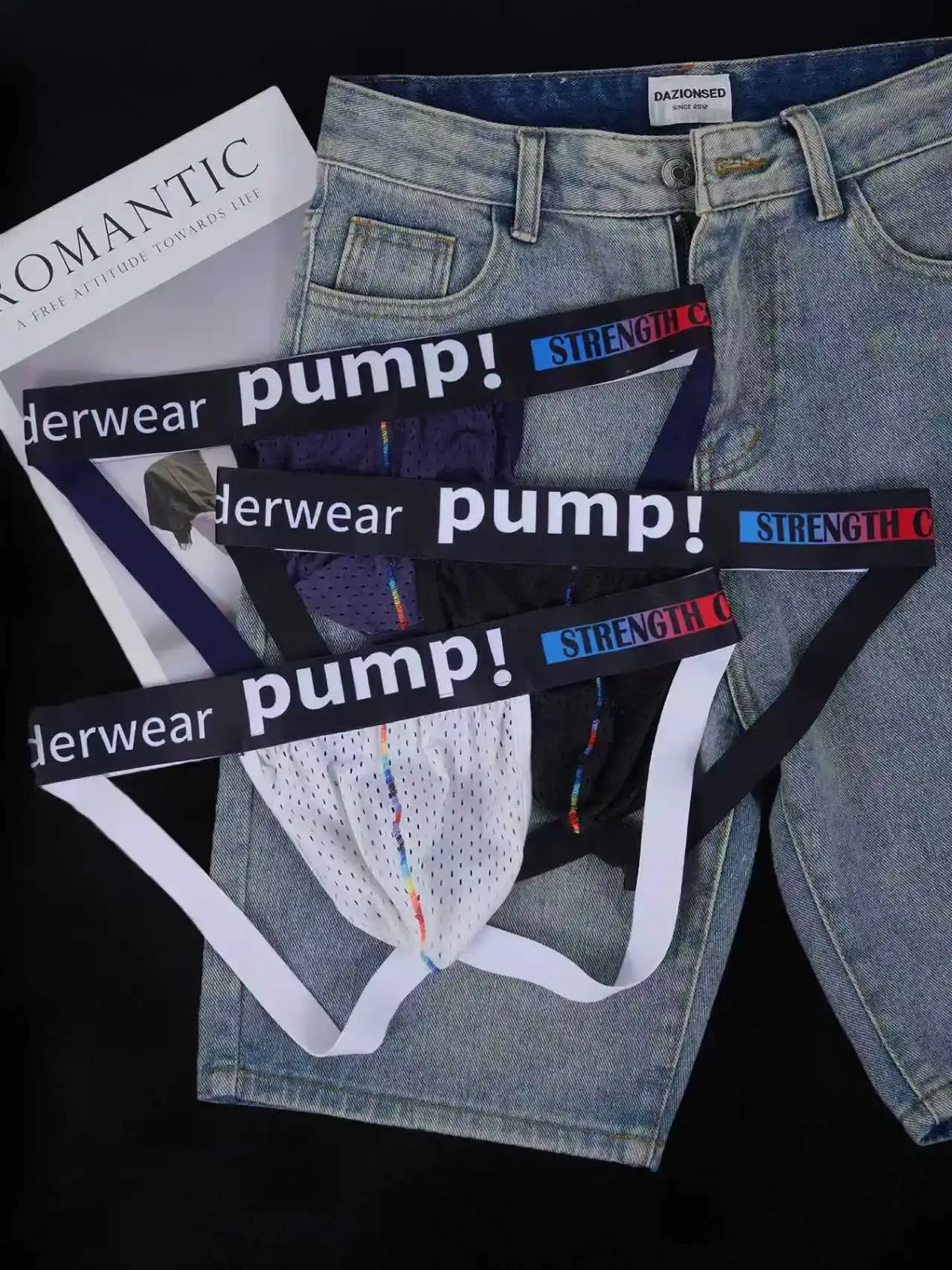 3PCS Men's Mesh Jockstrap Underwear Pump! Branded Waistband Breathable Athletic Sexy Thong Briefs — image 1