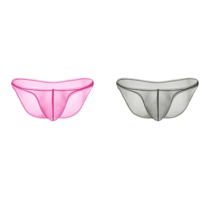Ropa interior para hombre, bragas triangulares transparentes de seda de hielo delicadas, calzoncillos de cintura baja con personalidad — image 22