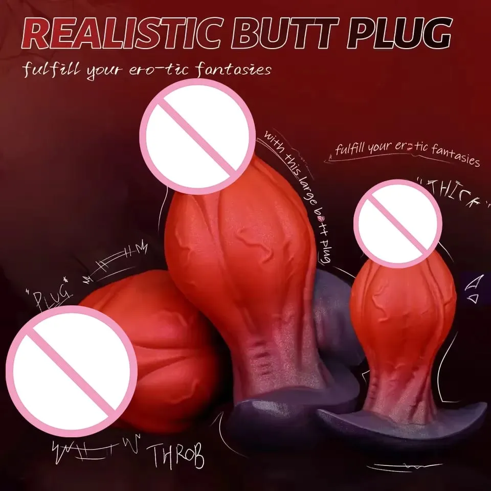 Ρεαλιστικό Dildo Big Knot Wearable πρωκτικό βύσμα υγρό βύσμα σιλικόνης κολπικό μασάζ προστάτη πρωκτού Παιχνίδια σεξ για ενήλικες για γυναίκες άνδρες — image 4