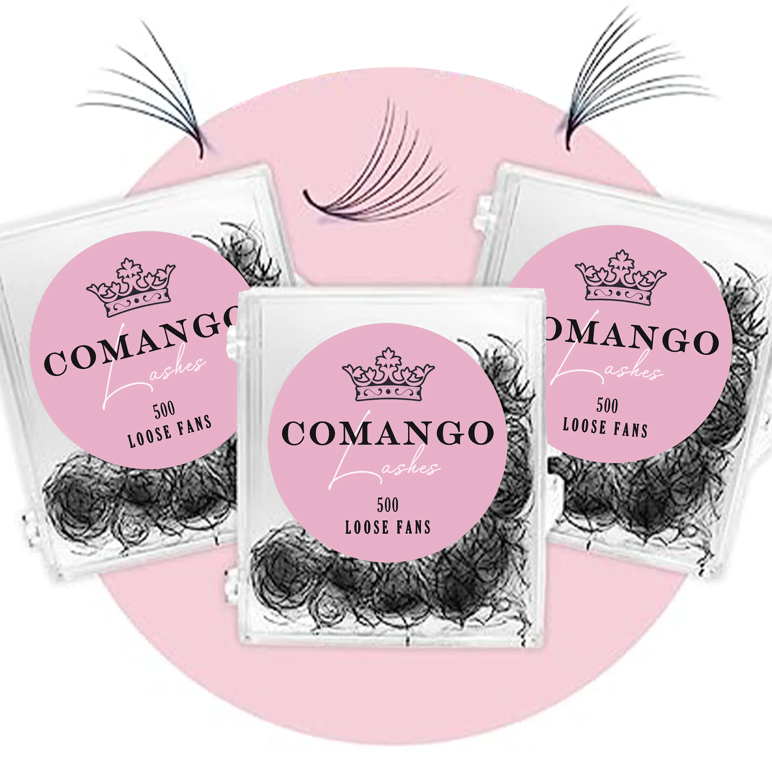 CoMango 500Fans Promade Fans Eyelashes Extension Bulk 3/6/7/10/12/14/16D Pointy Stem 0,05/0,07 C/D Curl Premade Volume Fans