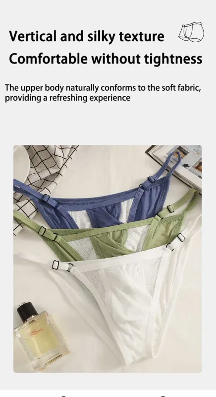 Men's Ice Silk Briefs with Open Front And Adjustable Waist - Summer Sexy Breathable Underwear for Comfortable Fit — image 11