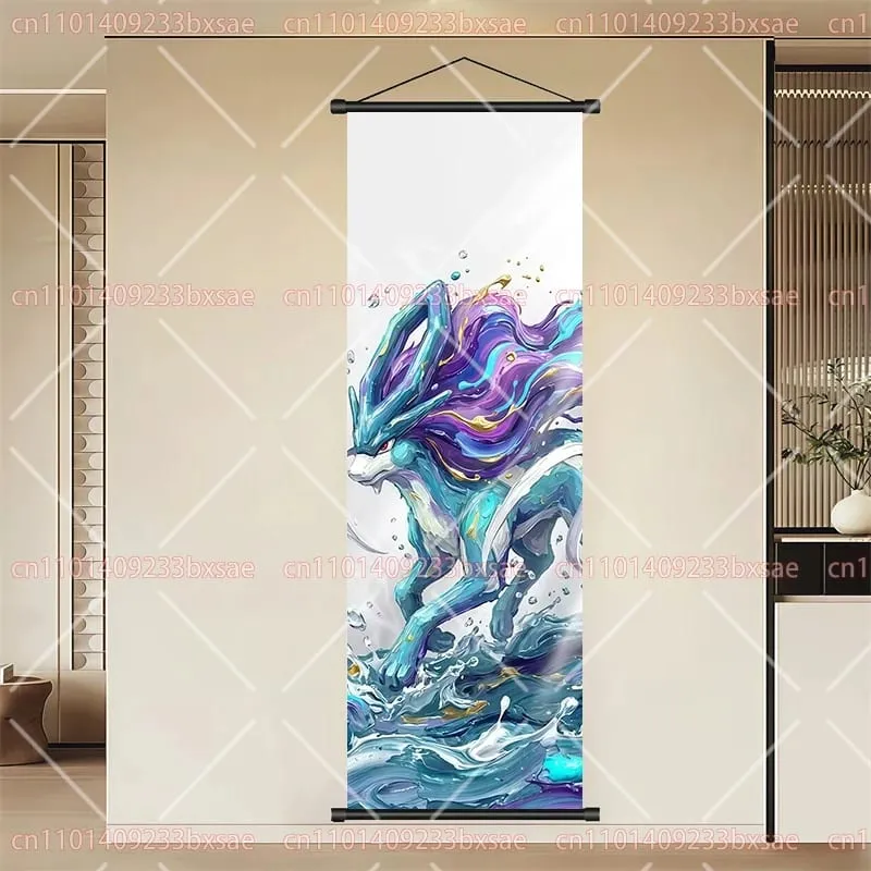 Pokémon Anime HD Scroll Painting Eevee Pikachu Suicune Charizard Mewtwo Διακόσμηση τοίχου με φόντο αφίσα Παιδικό δώρο — image 22