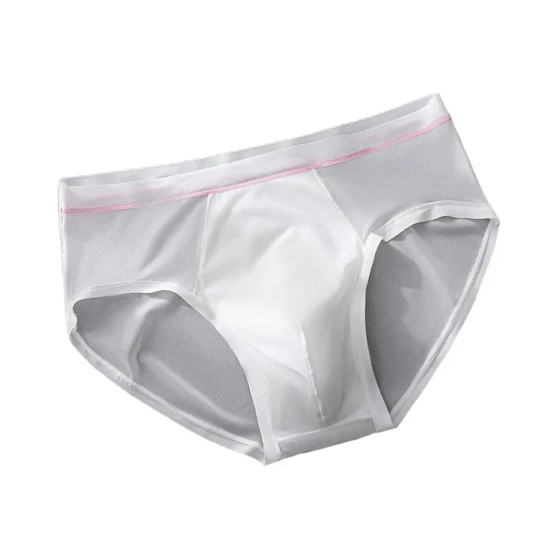Men's Seamless Ice Silk Briefs Underwear Bulge Pouch Solid Breathable Panties Sexy U Convex Pouch Lingerie Underpants — image 12