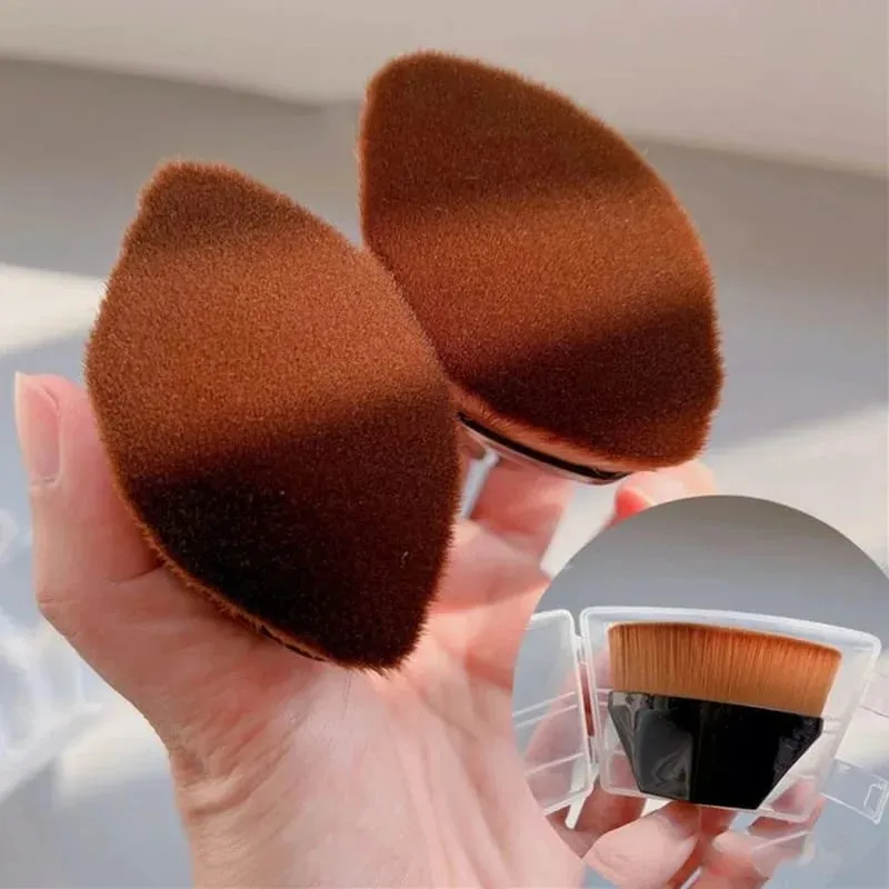 1/2 pçs novo pincel mágico de maquiagem beleza pó rosto blush pincéis portátil profissional fundação escova grande cosméticos base macia