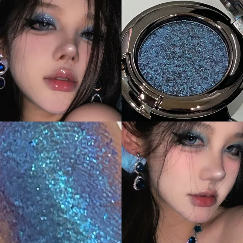 Metallic Glitter Black Blue Eyeshadow Purple Green Metallic Highlighter Eyeshadow Diamond Μακιγιάζ ματιών μακράς διαρκείας Γυναικεία καλλυντικά