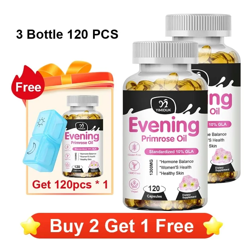 Έλαιο νυχτολούλουδου 1300mg με πλούσιο GLA & βασικά θρεπτικά συστατικά Ορμόνες ισορροπίας που υποστηρίζουν τη γυναικεία άνεση και ενισχύουν την υγεία του δέρματος