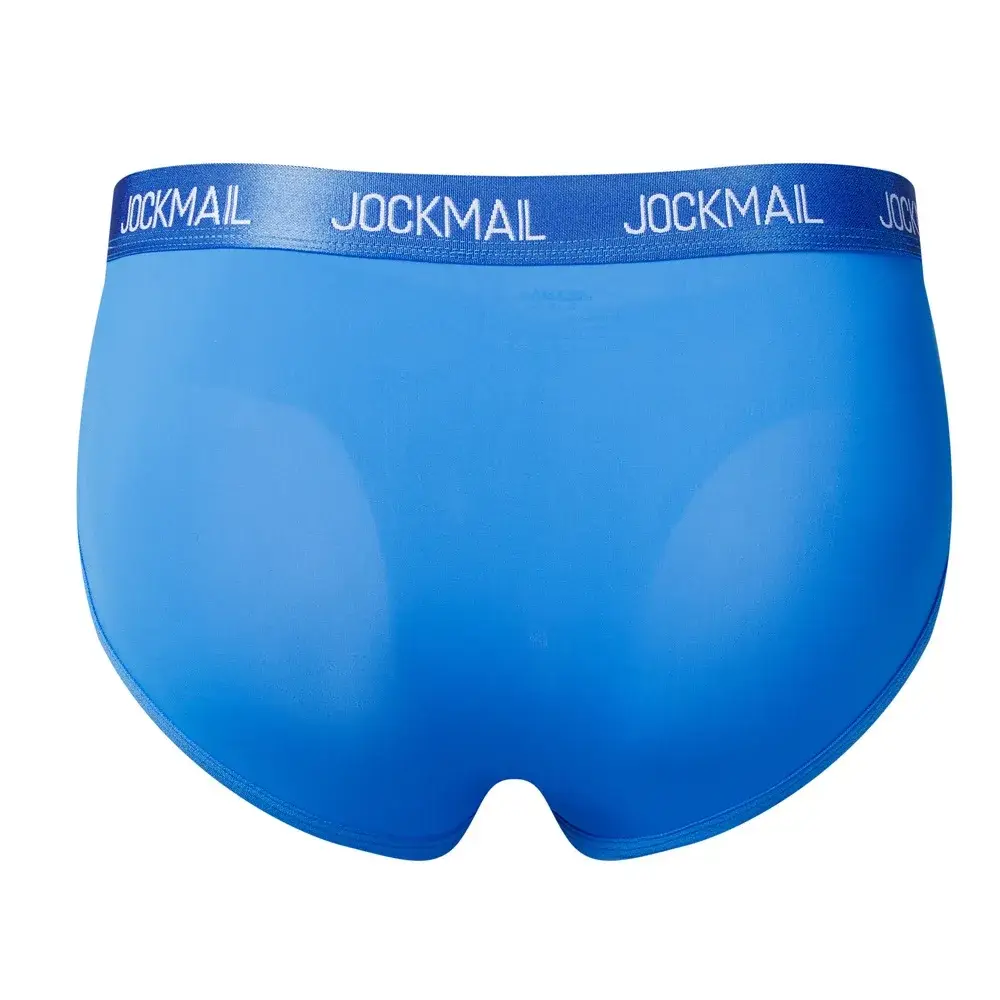 Jockmail Mensชุดชั้นในต่ำเอวเซ็กซี่กีฬาBreathableฤดูร้อนกางเกงผ้าไหมน้ำแข็งกระเป๋าใหญ่ไนลอนสีทึบกางเกงในชาย — image 28