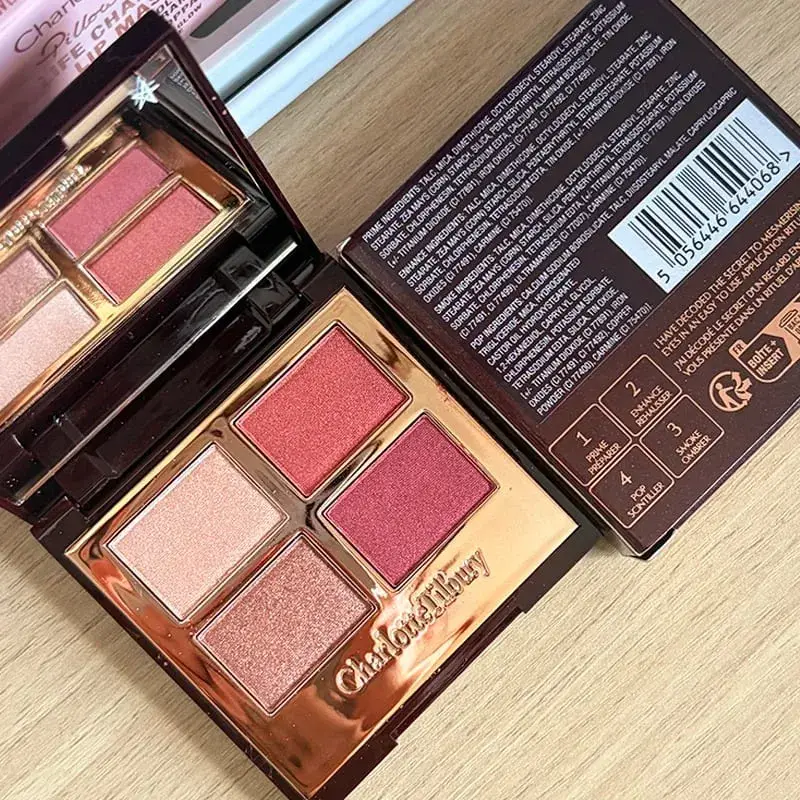 Σετ μακιγιάζ CT Highlighters Lip Blam 4 Color Eyeshadow Palette Lip Gloss Lip Blam Σετ μαξιλαριού Talk Φυσικά καλλυντικά μακράς διαρκείας