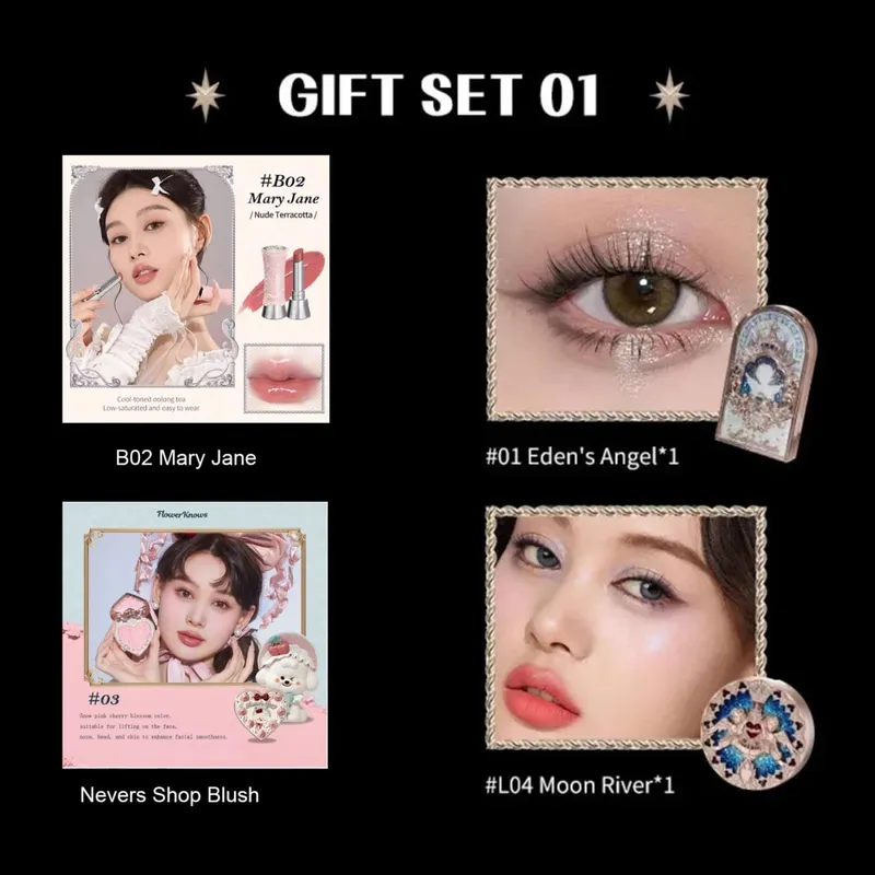 Συλλογή Flower Know Little Angel Κουτί δώρου Μακιγιάζ Eyeshadow Blush Cream Matte Lipstick Highlighter Full Kit All In One — image 8