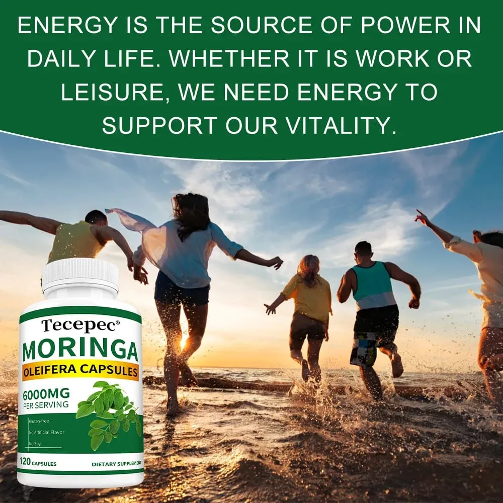 Βιολογικές Κάψουλες Moringa 6000mg Αντιοξειδωτικό Ενισχύει την Ενέργεια και τον Μεταβολισμό Υποστήριξη Ανοσοποιητικού Πεπτικού Υγεία Εγκεφάλου και Καρδιάς — image 5
