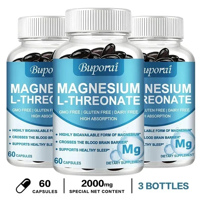 Magnesium L Threonate - Focus and Memory Enhancer Supports Nerve Function Muscle Strength Bone and Joint HealthSupplements