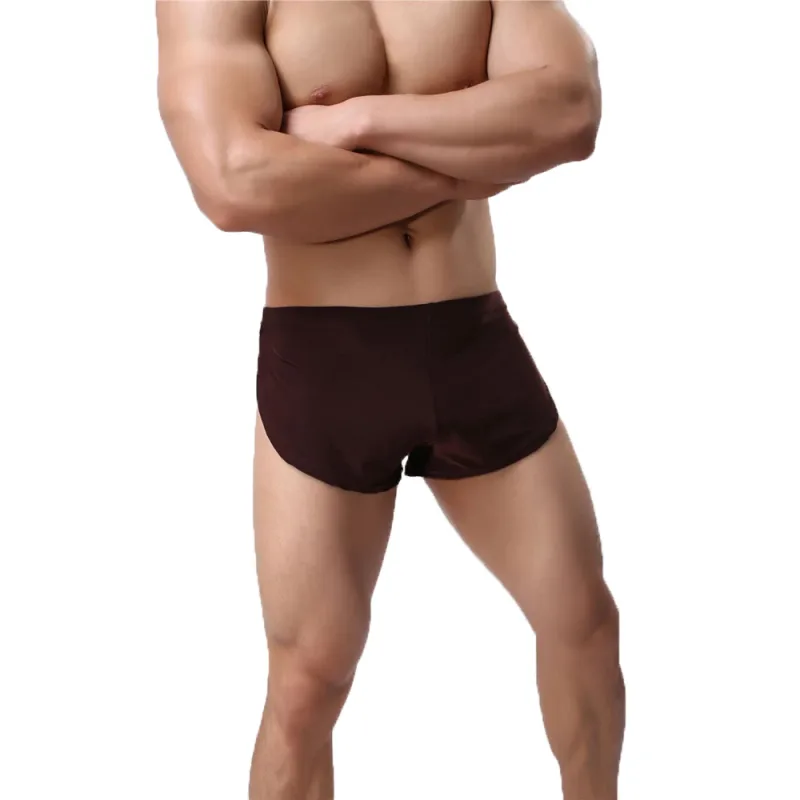 Homme culottes sous-vêtements boxeurs respirant hommes Boxer pyjamas côté fendu caleçon Cueca Homem Shorts vêtements de nuit — image 6