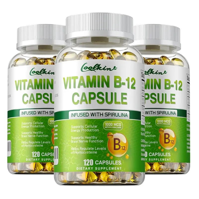 Vitamin B12 Capsules - Methylcobalamin Supplement for Mind Energy Brain Mood Heart Support
