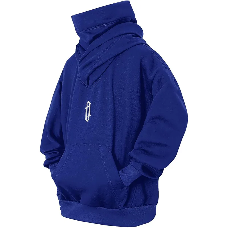 Moletom de gola alta bordado oversized y2k masculino feminino com capuz japonês ninja hoodies outono hip hop velo bolso streetwear