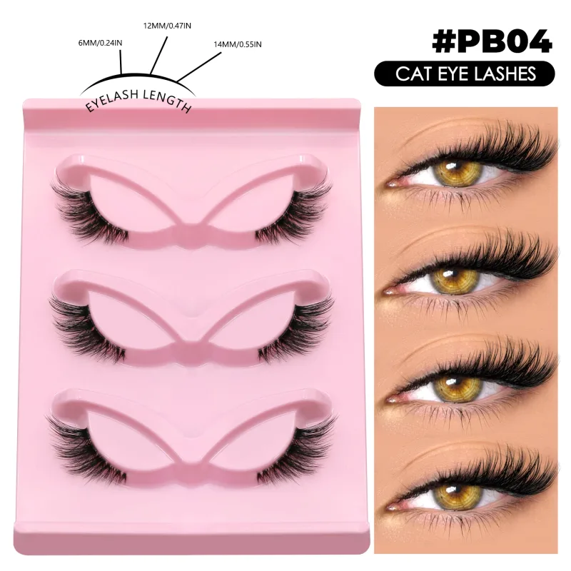 Half Lashes Cat Eye Eyelashes Natural Look Wispy műszempillák Faux Mink Lashes Clear Band Natural műszempillák Smink — image 8