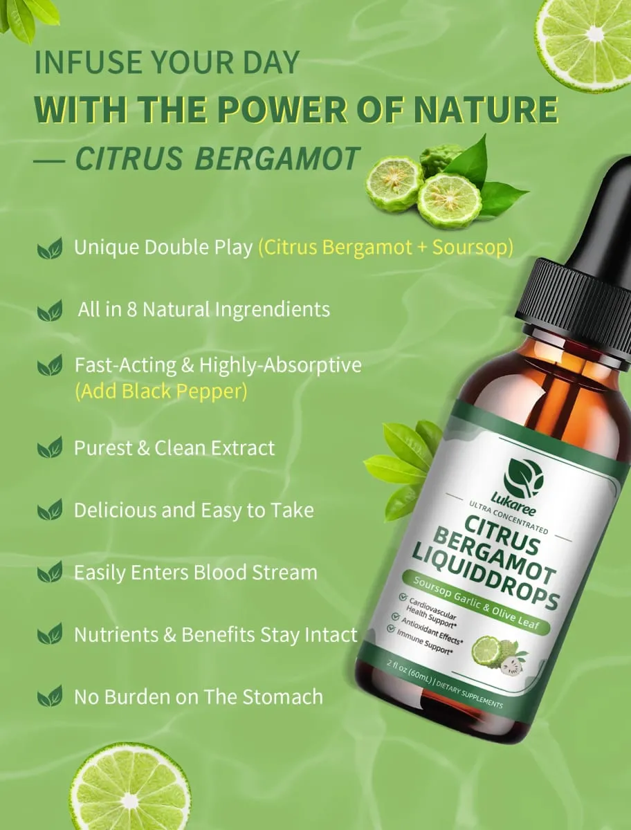 Lukaree Organic Citrus Pergamot Drop Υποστήριξη Ανοσίας Χοληστερόλη και Καρδιαγγειακή Υγεία Αντιοξειδωτικό — image 2