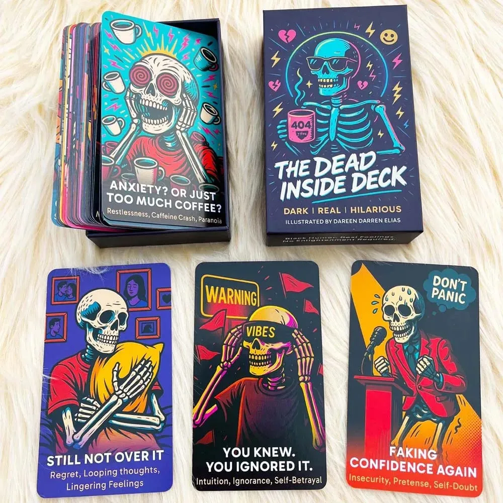 The Dead Inside Deck Κάρτες Ταρώ 54 Κάρτες 13x8 εκ. Skeletal Divination Oracle Meet Death Below Decks Παιχνίδια με κάρτες — image 2