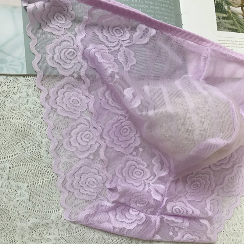 Men Seamless Lace Extreme Men's Panties Mesh Sheer Very Hot Lingerie Gay Sissy Bulge Pouch Bikini Briefs Underwear Underpants — image 12