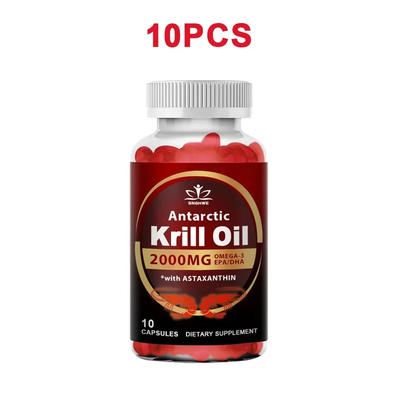 Antarctic Krill Oil-2000mg ανά μερίδα-με Ωμέγα-3 EPA DHA & ασταξανθίνη-Υποστηρίζει υγιείς αρθρώσεις εγκεφαλική καρδιά και αρτηριακή πίεση