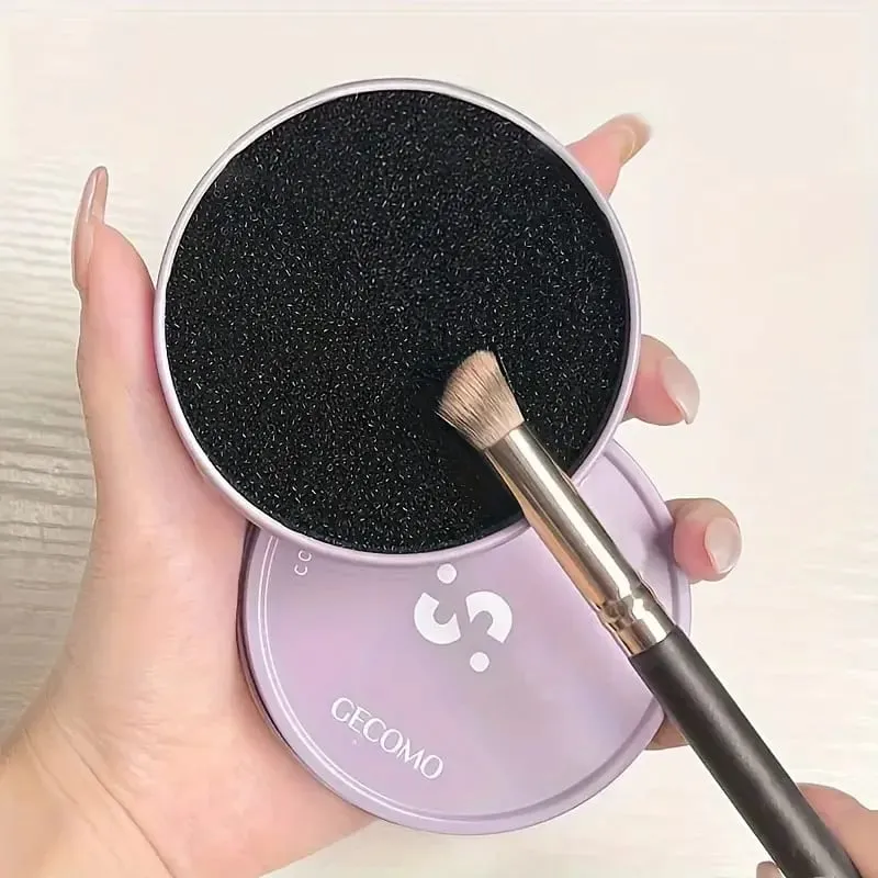 Limpador de pincéis de maquiagem, esponja limpadora de remoção de cores, limpeza rápida e fácil de pincéis de maquiagem em pó sem soluções químicas de água