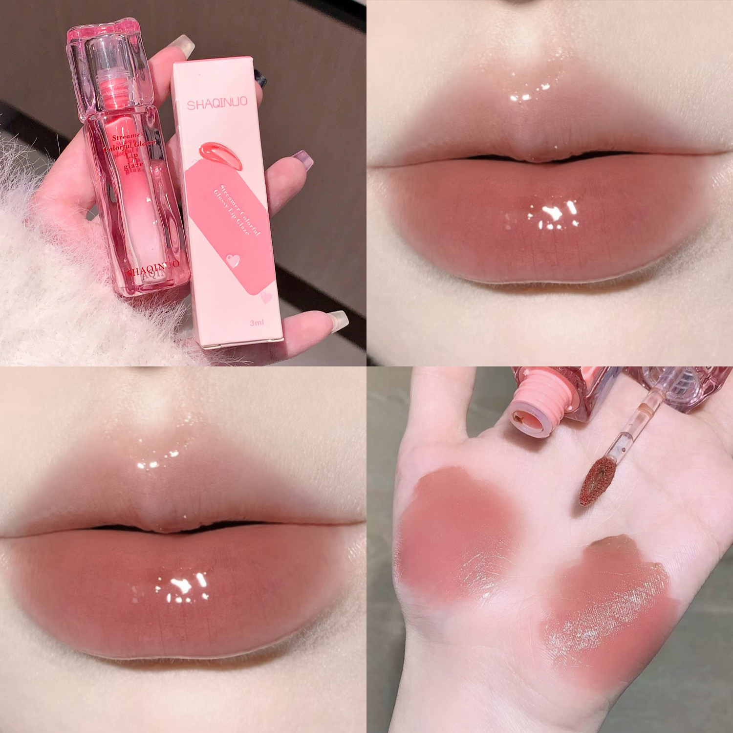 Brilho labial espelhado, hidratante, copo antiaderente, gelatina, batom líquido transparente, matiz de longa duração, óleo, maquiagem labial — image 11
