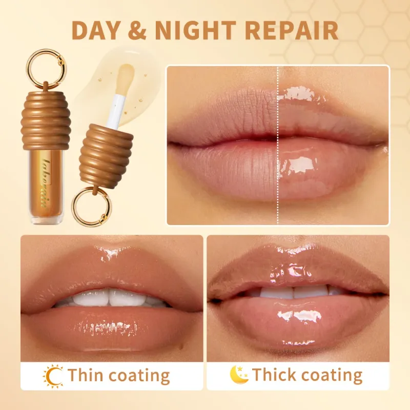 Lakerain Honey Lip Gloss Glossy Texture Lightweight Non-sticky Long Lasting Moisturized Gorgeous Glossy Finish Smooth Lip Makeup — image 5