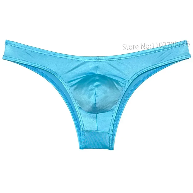 Silky Smooth Bikini Briefs Men's Enhance Pouch Micro Underwear Slip Sexy Beach Briefs Breathable Sissy Panties Pool — image 3