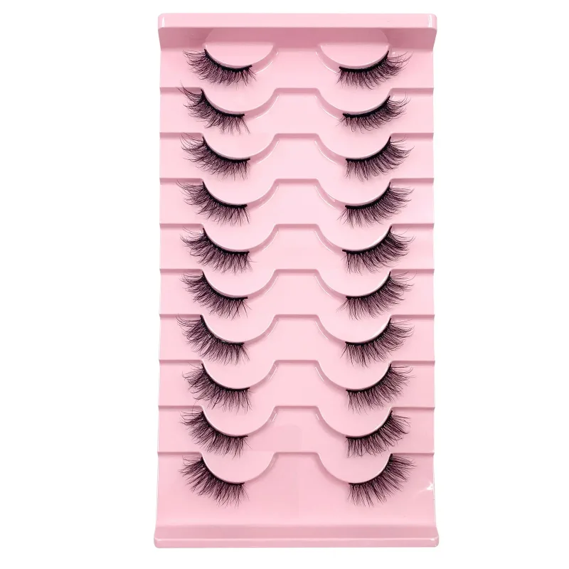 Τρισδιάστατες βλεφαρίδες Cat Eye Half Lashes 10 Pairs Half Lashes Natural Clear Stem False eyelash Extension Makeup Faux Cils maquiag — image 22