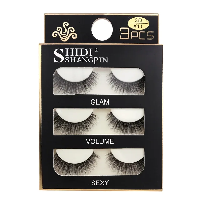 Faux Cils 3 זוגות ריסים מלאכותיים טבעיים ארוכים 3D מינק ריסי מינק רכים רכים מלוכלכים בעבודת יד ריסים מזויפים כלי איפור עיניים Maquiagem — image 6