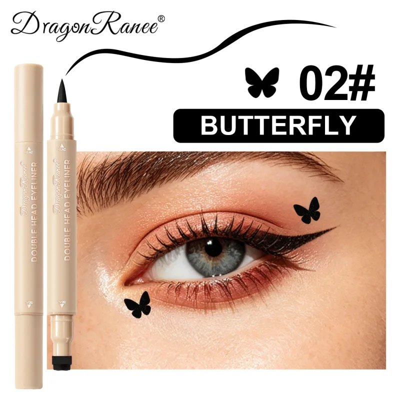 Colorful Liquid Stamp Eyeliner Red Star Heart Butterfly 2 in 1 Eye Liner Pencil Purple Pink Waterproof Eye Template Makeup Tool — image 21