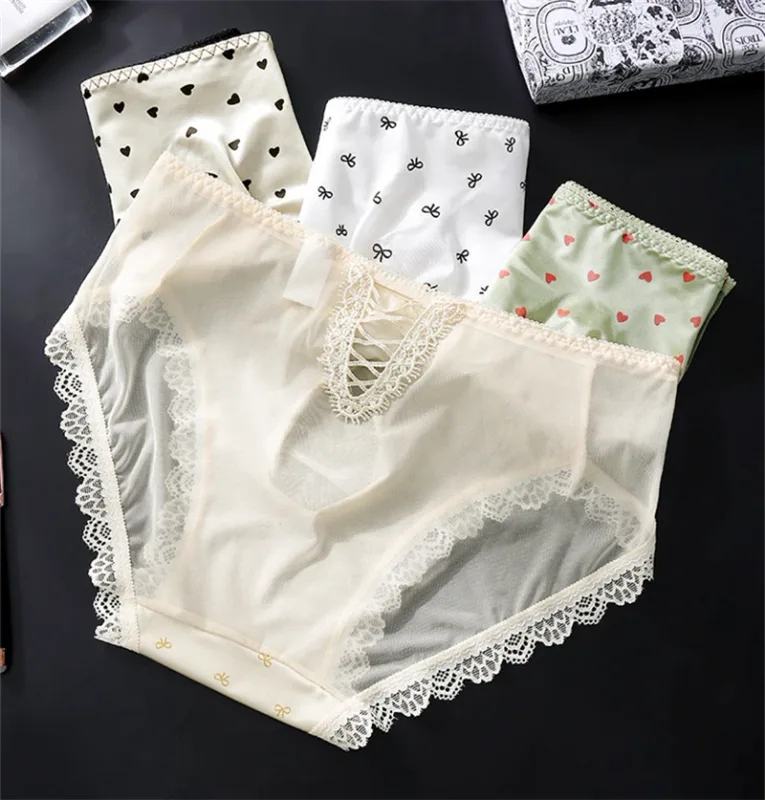 Soft men's underwear bow print lace calzoncillos hombre 3D space adults 18 plus size cueca nude feeling sissy cuecas masculino — image 8