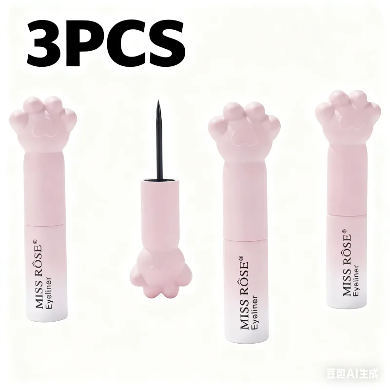 Pink Cat Paw Μαύρο υγρό στυλό ματιών με γρήγορο στέγνωμα Μακιγιάζ με ανθεκτικότητα στη μουτζούρα που κρατά Premium Eye Liner Στυλό ματιών Καλλυντικά — image 8