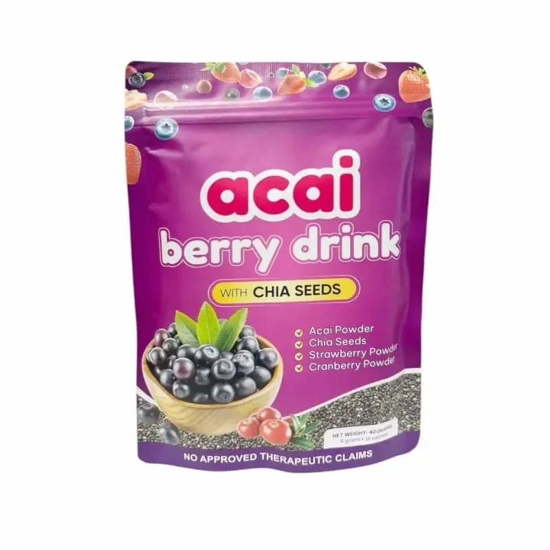 Acai Berry Drink Powder with Chia Seeds Strawberry Cranberry For Antioxidant Daily Wellness & Immune System Support Adult 40g — image 8