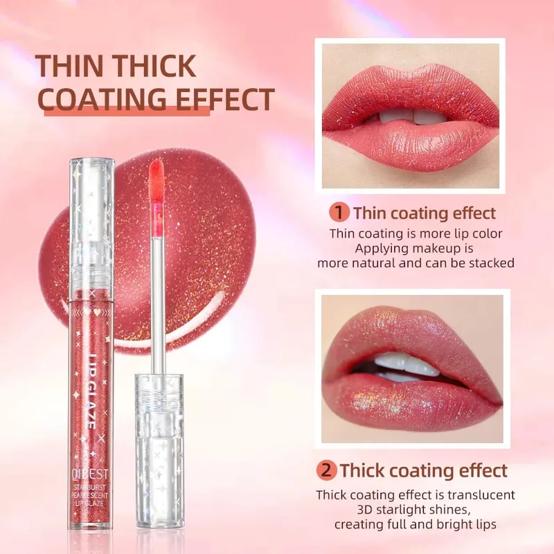 9 τμχ/Σετ Glitter Lip Glaze Liquid Lipstick Set Shine Lip Gloss Κουτί δώρου Φυσική ενυδατική κρέμα αδιάβροχο μακιγιάζ χειλιών — image 3