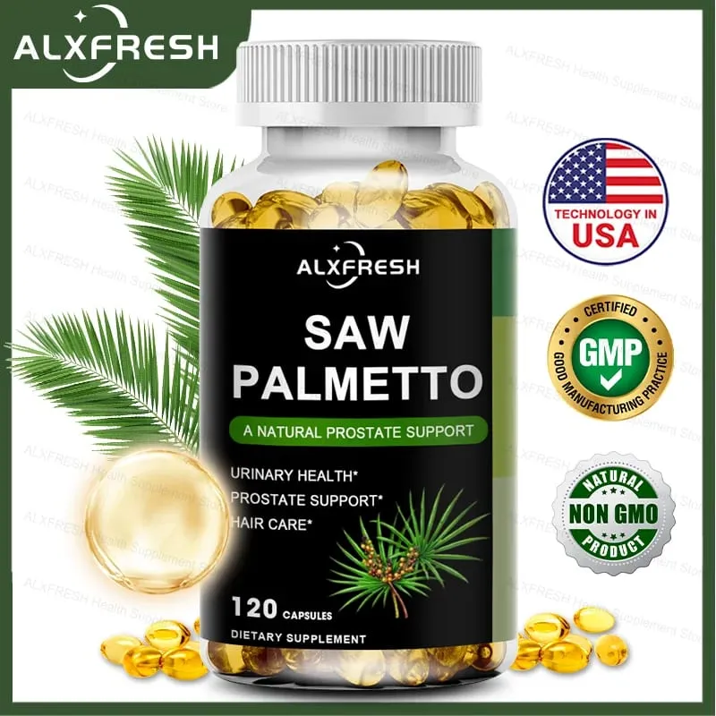 Συμπλήρωμα για την υγεία των μαλλιών Saw Palmetto Capsules High Potency for Prostate Urinary Tract — image 2