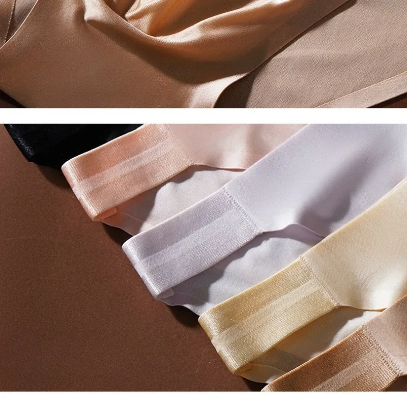 Smooth Seamless Underwear Men Sexy Ice Silk Briefs Quick Drying Underpants Male Breathable Lingerie Male Silky Undies Short Pant — image 3