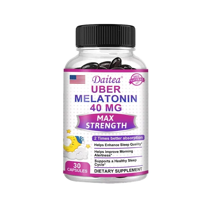 קפסולות Daitea Super Melatonin-40mg מכילות ויטמין C עוזרות לך להירדם מהר יותר להקל על נדודי שינה ולשפר את איכות השינה