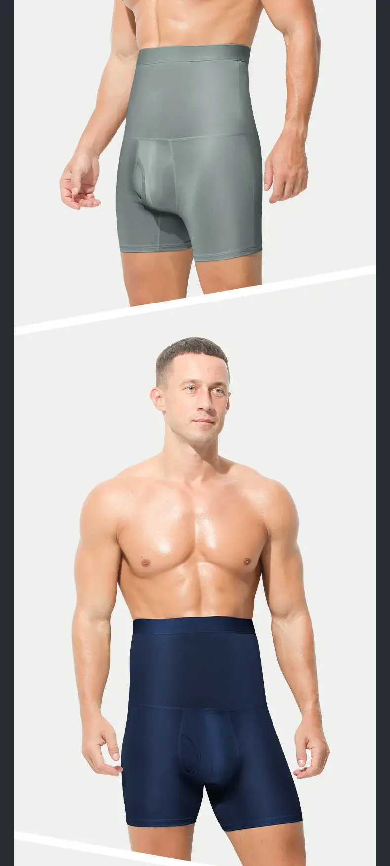 3PCS Men's sports underwear: high-waisted, belt-cinching, lengthened, anti-leg chafing, waist-protecting, flat-angle shorts — image 12