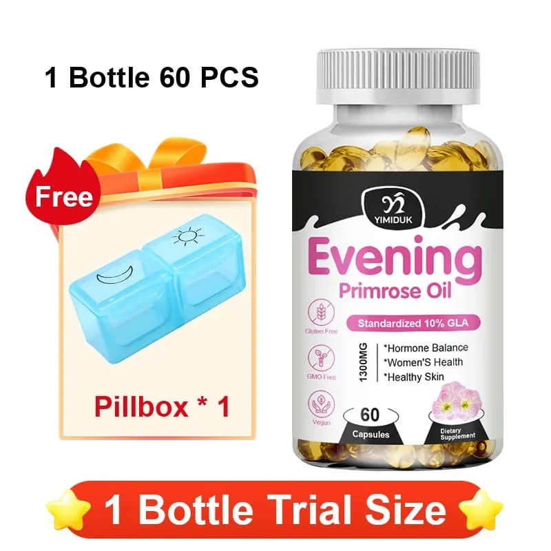 Έλαιο νυχτολούλουδου 1300mg με πλούσιο GLA & βασικά θρεπτικά συστατικά Ορμόνες ισορροπίας που υποστηρίζουν τη γυναικεία άνεση και ενισχύουν την υγεία του δέρματος